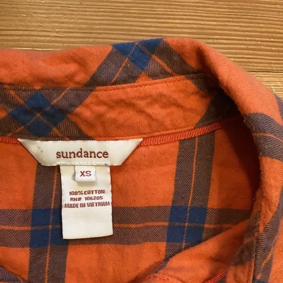 Sundance Flannel, orange/blue, XS - Picture 2 of 4